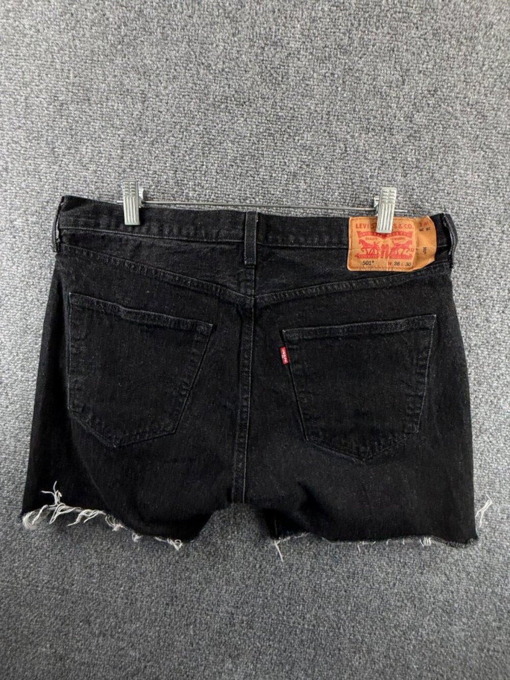 Levi's 501 Charcoal Wash Denim Cut-off Button Fly Shorts Adult 36 Pockets